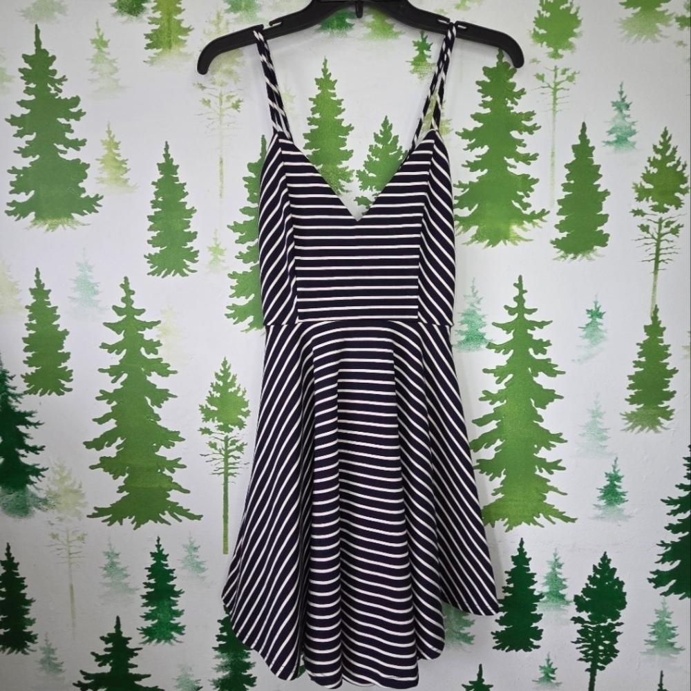 Windsor Blue and White Striped Mini Dress